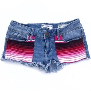 Bullhead Aztec Print Denim Shorts